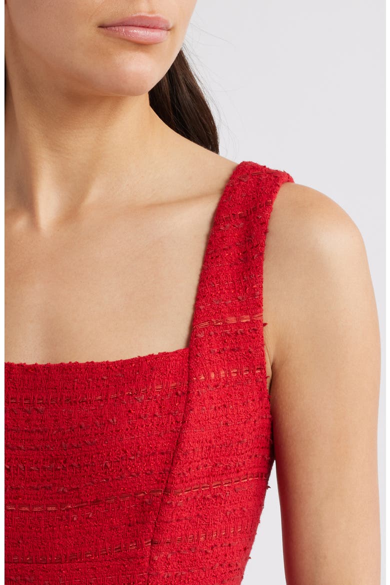 Rue Tweed Sheath Minidress, Alternate, color, SCARLET