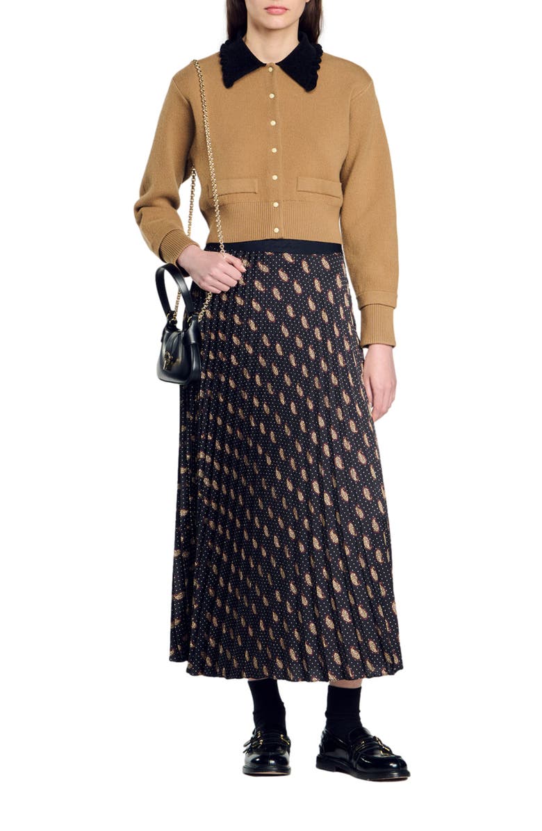 SANDRO Long paisley skirt, Alternate, color, 