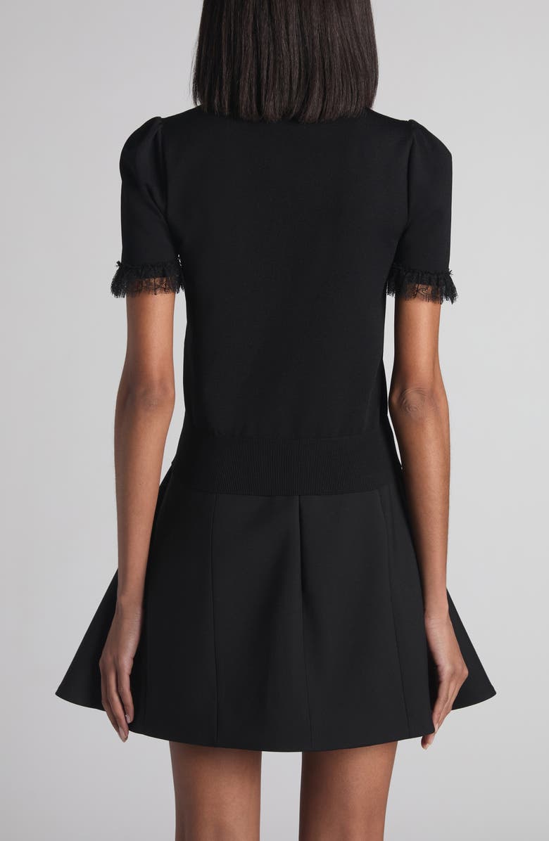 McQueen Lace Trim Polo, Alternate, color, Black