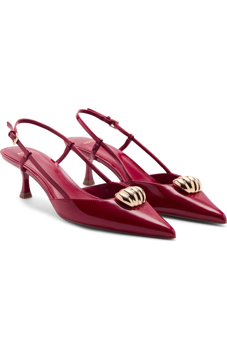 MANGO Pointed Toe Slingack Pump, Main, color, Red