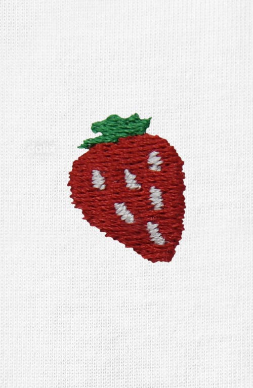 Dalix Womens Lil Strawberry Jersey Tee In White