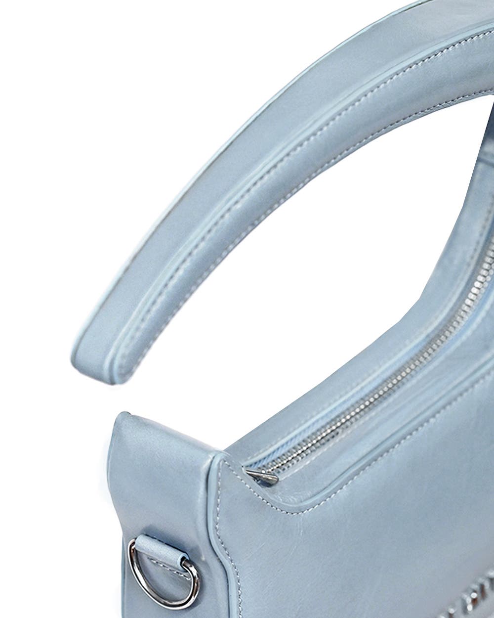 KATE BARTON Pierced Leather Bag, Alternate, color, Sky Blue