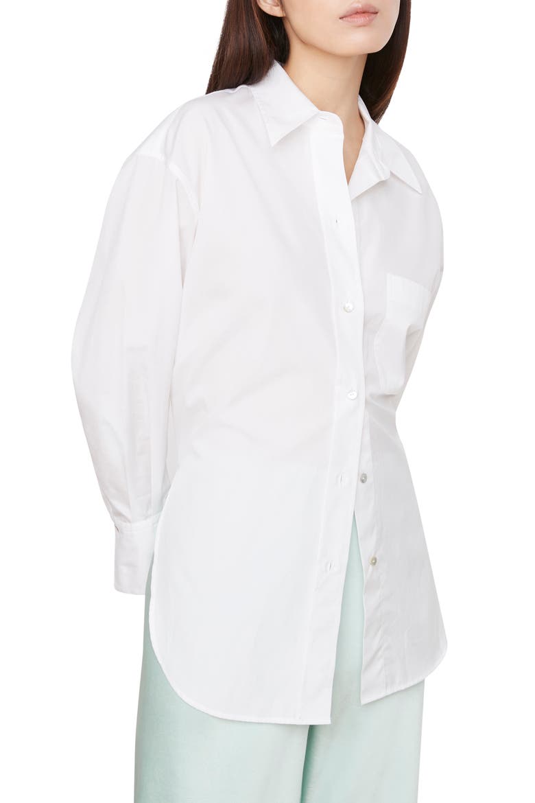 Oversize Cotton Button-Up Shirt, Alternate, color, OPTIC WHITE