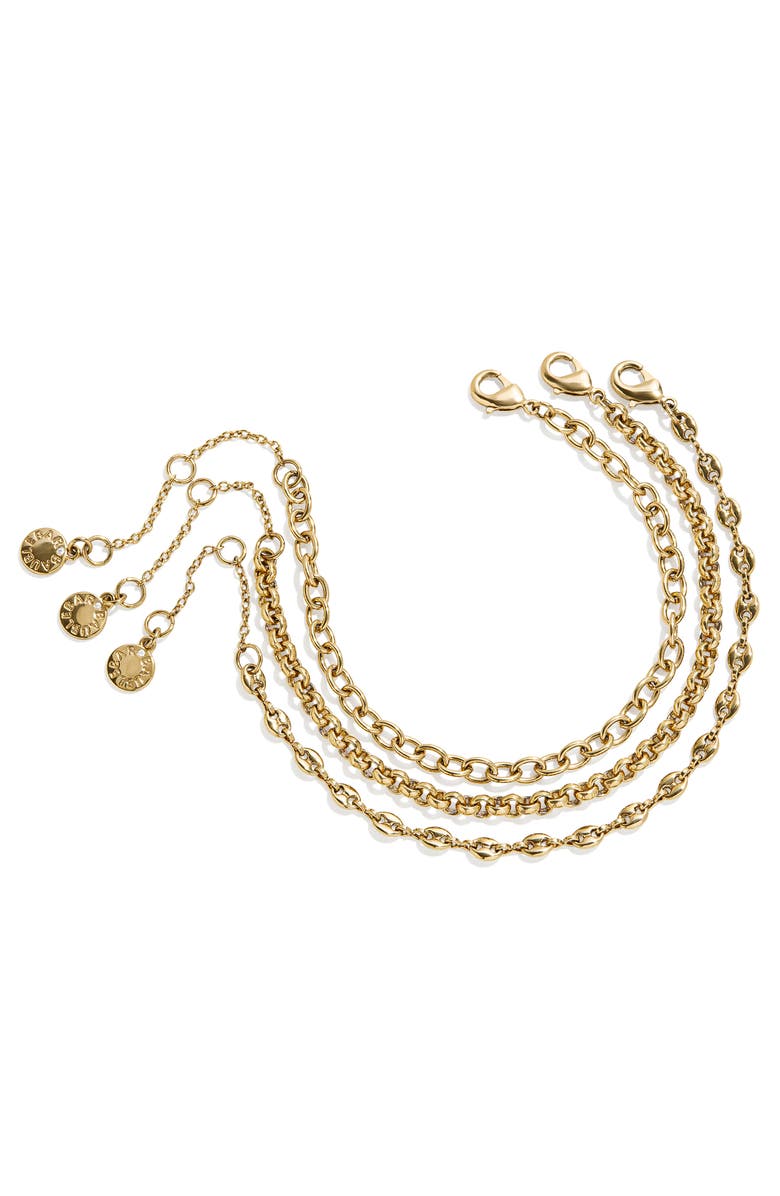 BaubleBar Emmy Set of 3 Waterproof Bracelets, Main, color, Gold