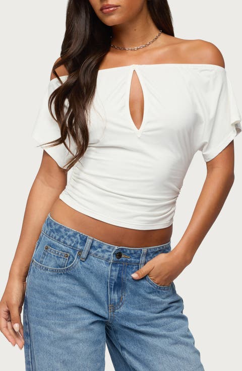 Hecate Off the Shoulder Keyhole Top