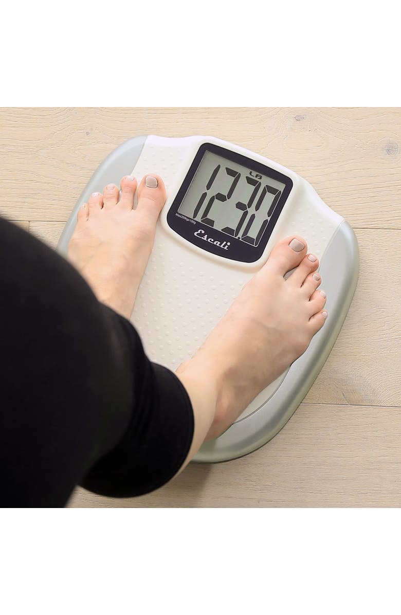 ESCALI Extra Large Display Bathroom Scale, Alternate, color, White/Silver