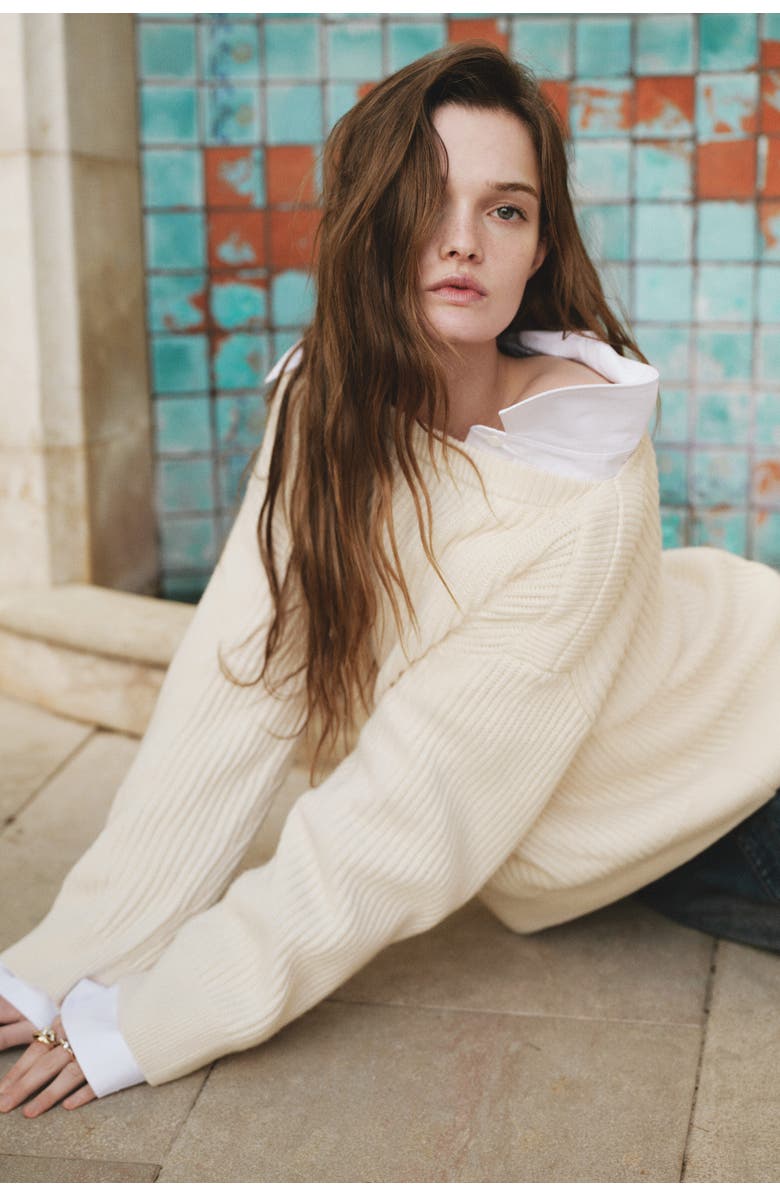 H&M Oversized Wool-blend Jumper, Alternate, color, Cream