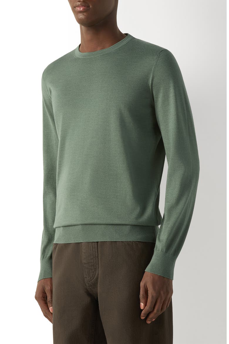 Cashseta Cashmere & Silk Crewneck Sweater, Main, color, LIGHT GREEN