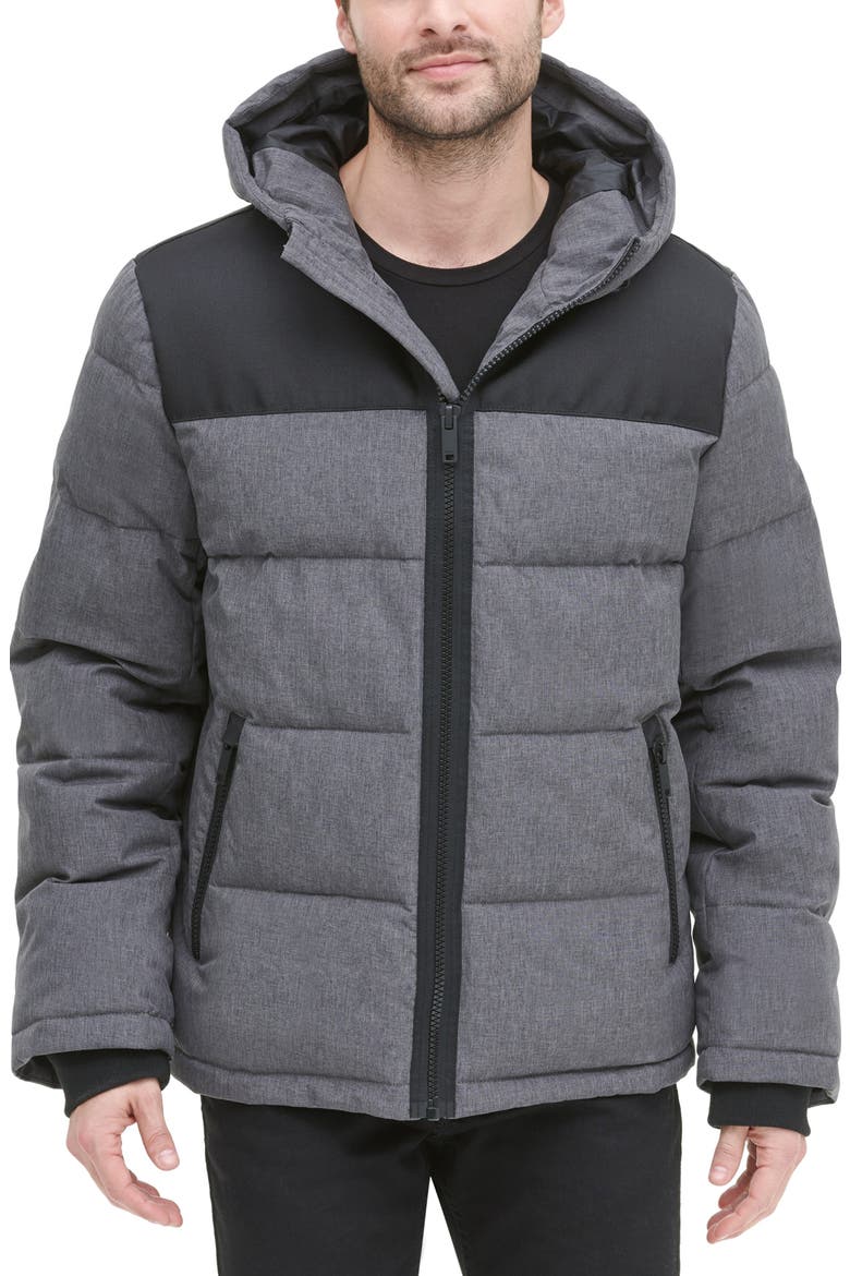 Puffer Jacket, Alternate, color, HEATHER CHAR