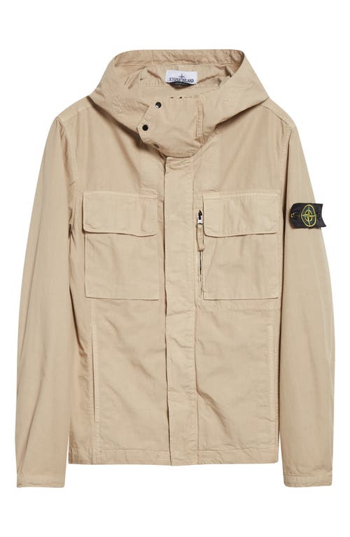 Stone Island Short Cotton Twill Parka In Neutral