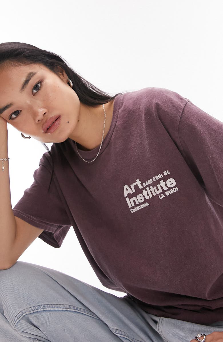 Topshop Oversize Graphic Tee, Main, color, 