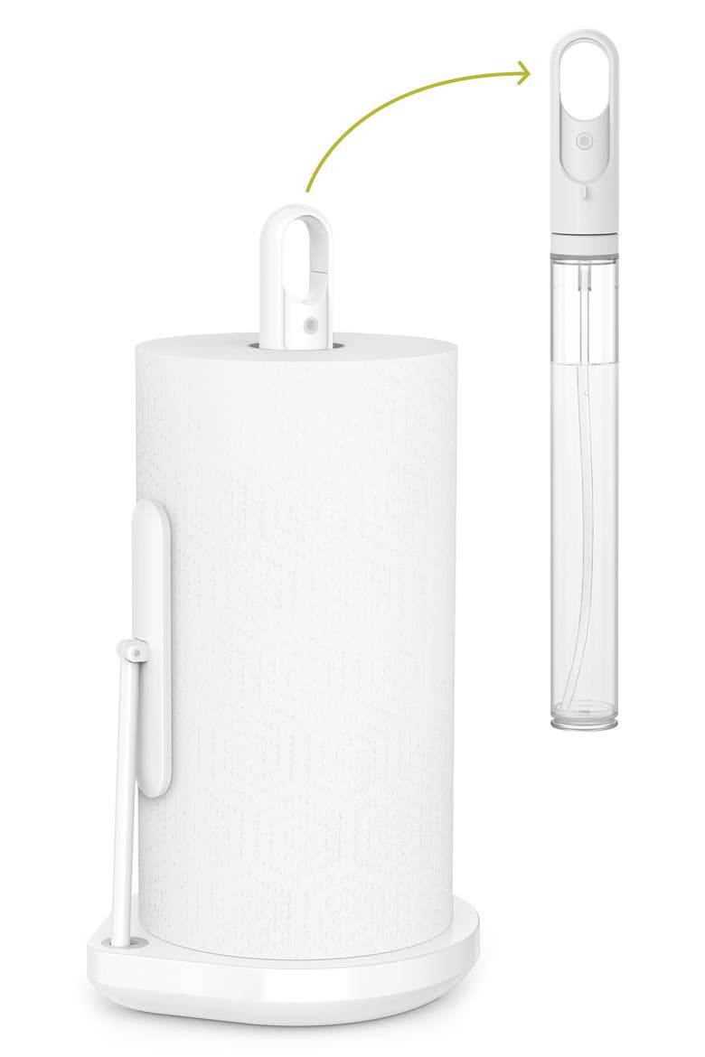 paper towel holder with spray, Main, color, WHITE STEEL
