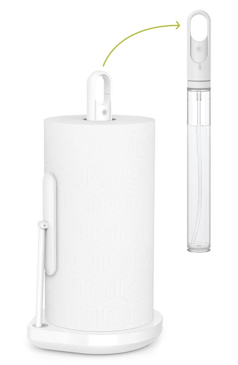 paper towel holder with spray