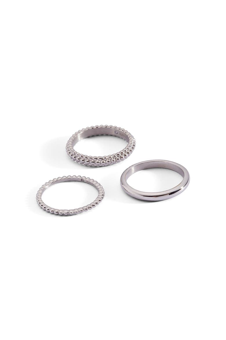 Textured Stacking Ring Set of 3, Main, color, Silver