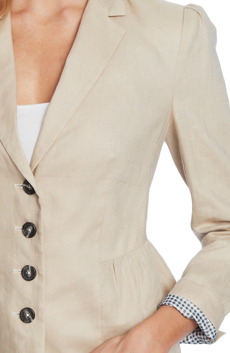 CeCe Peplum Linen Jacket, Alternate, color, 