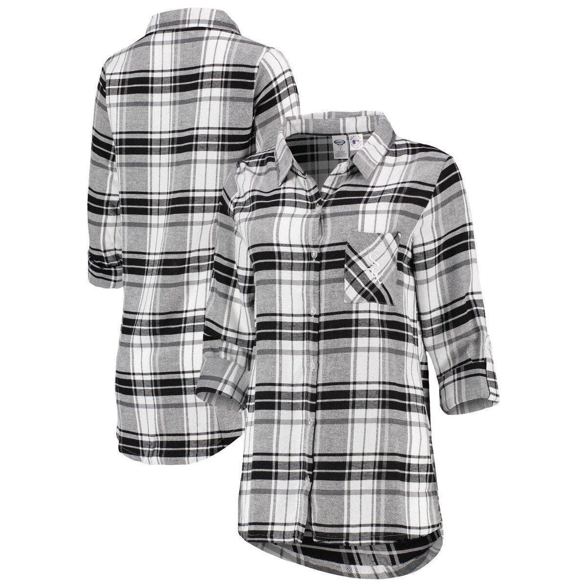 Women's Concepts Sport Black/Gray Chicago White Sox Accolade Flannel Nightshirt