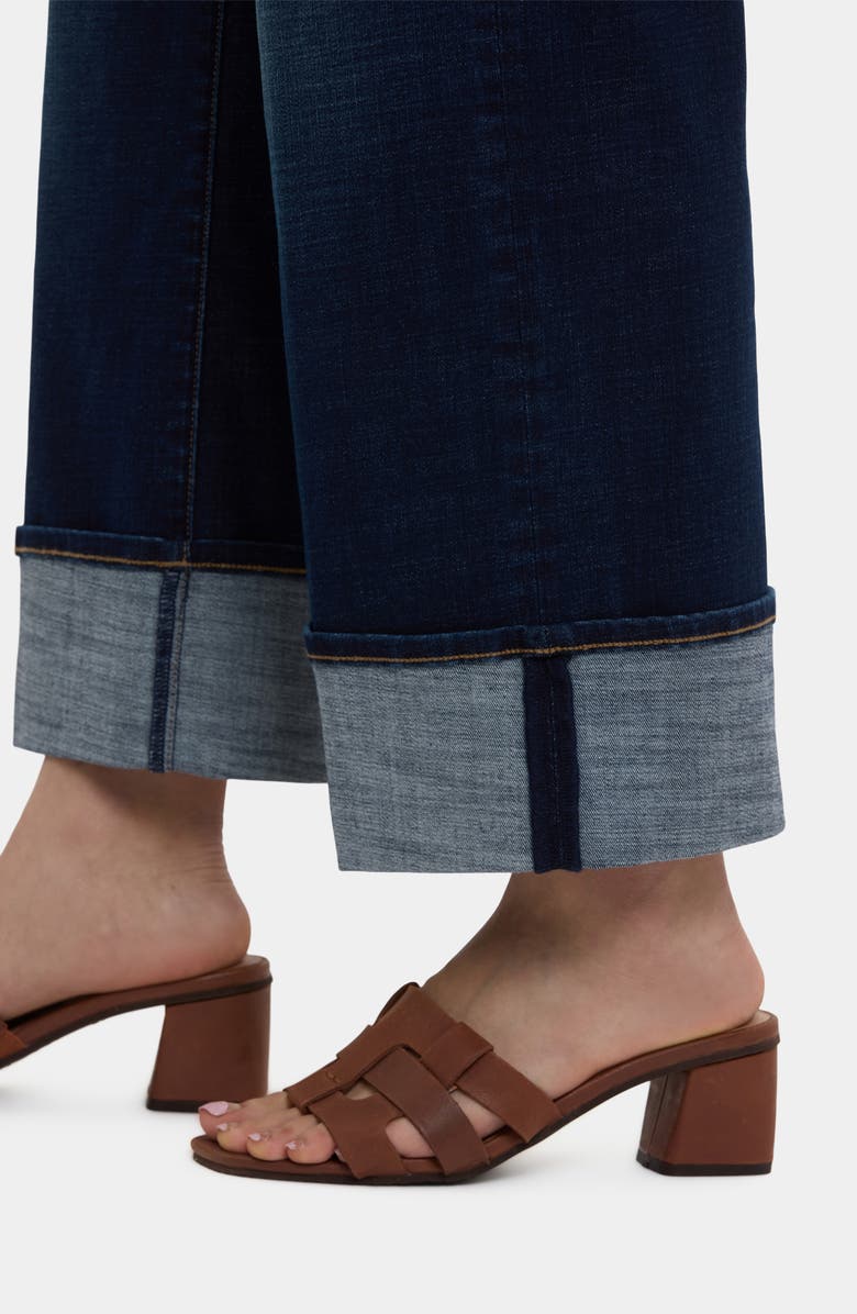 NYDJ Teresa Deep Cuff Wide Leg Jeans, Alternate, color, Moulin Blue