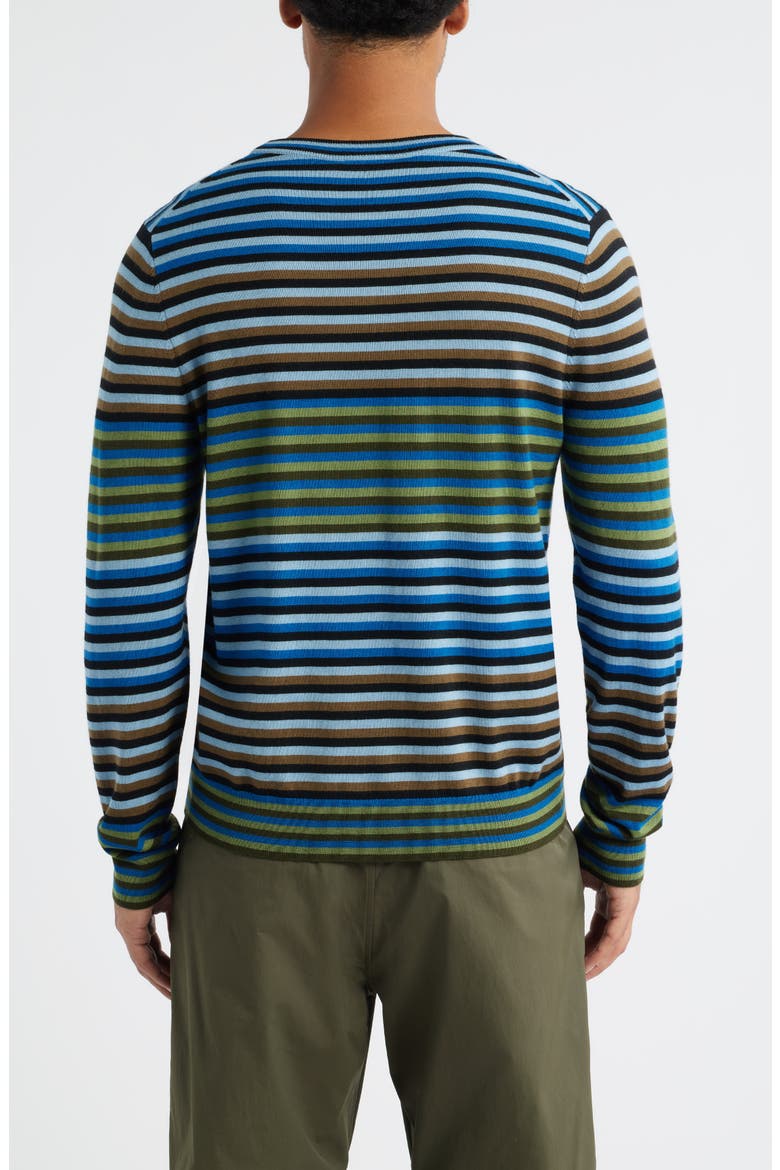 Stripe Merino Wool Crewneck Sweater, Alternate, color, COBALT BLUE