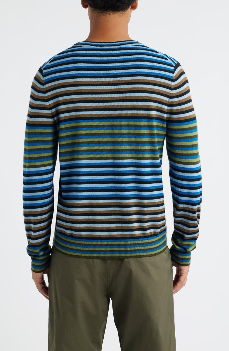 PS Paul Smith Stripe Merino Wool Crewneck Sweater, Alternate, color, Cobalt Blue