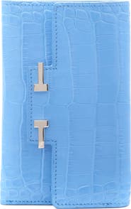 TOM FORD Aube Croc Embossed Compact Wallet