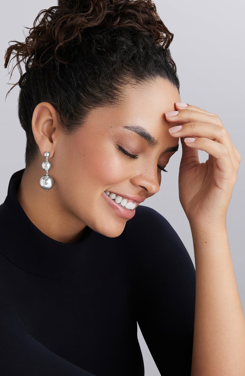 LAGOS Caviar Bubbly Drop Earrings, Alternate, color, Silver