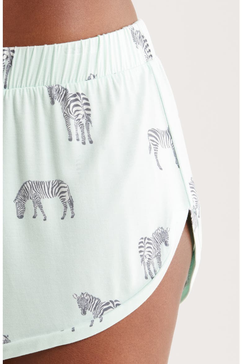 Good Times Short Pajamas, Alternate, color, MINT ZEBRA