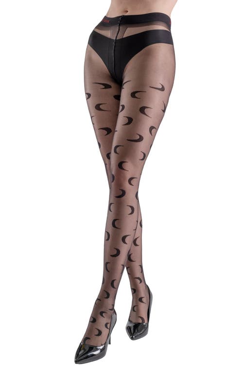 Lechery ® Moon Pattern Tights In Black
