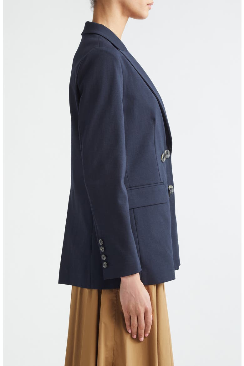 Double Breasted Stretch Cotton Blend Jacket, Alternate, color, 9200 NAVY