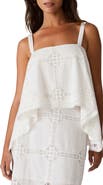 Steve Madden Ainslee Embroidered Detail High-Low Cotton Top