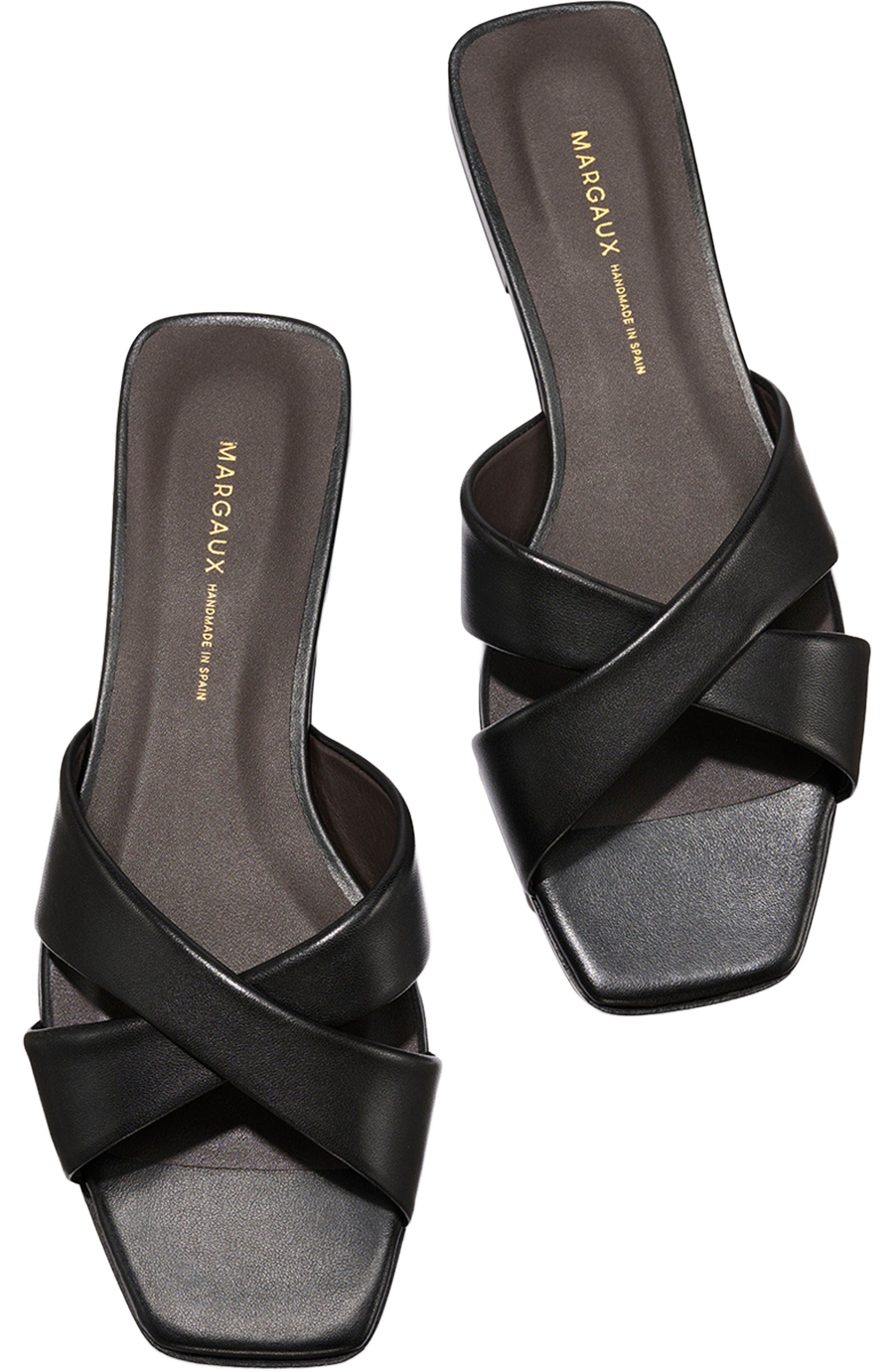 MARGAUX The Selene Flat Sandal, Alternate, color, Black Nappa