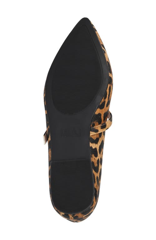 Mia Aviba Mary Jane Pointed Toe Flat In Leopard Print