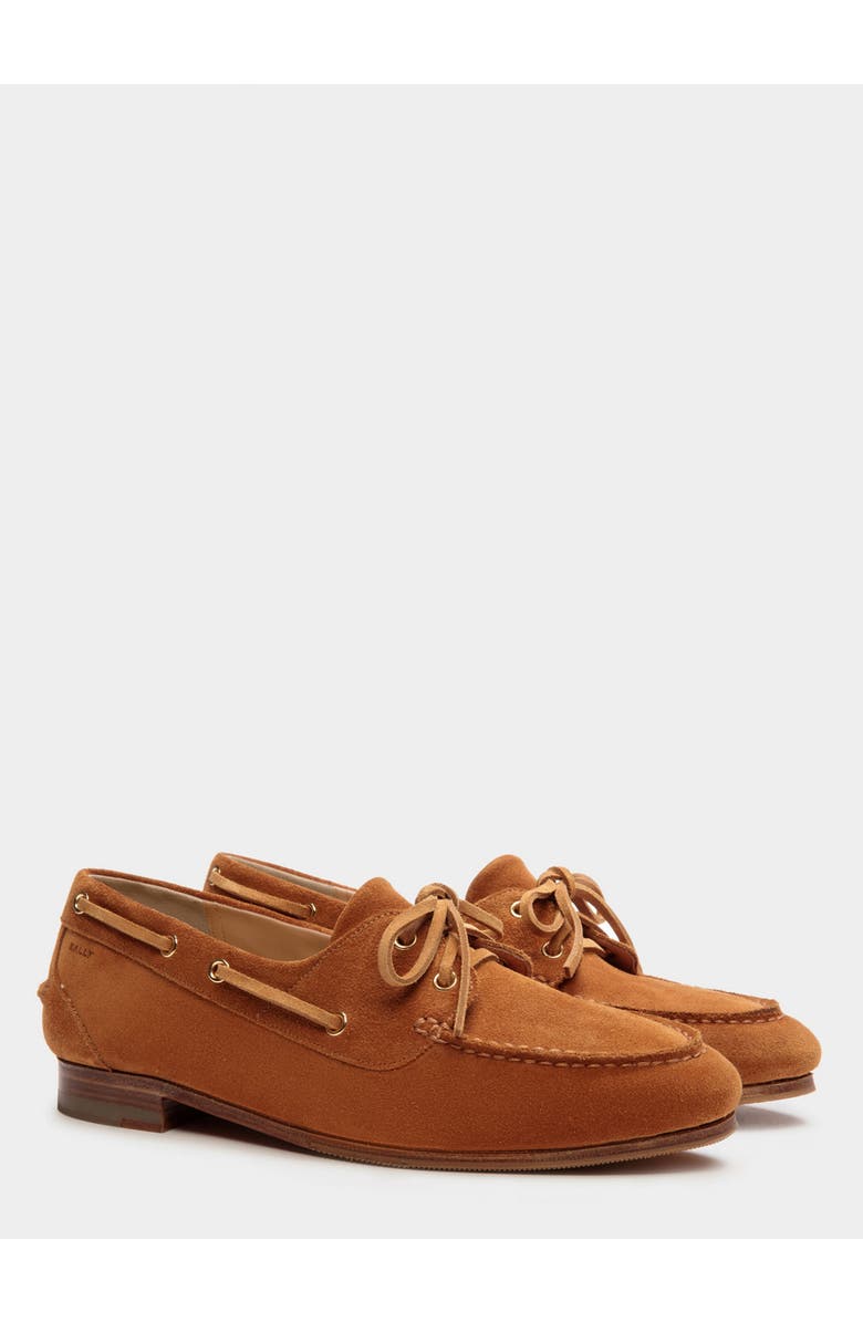 Bally Plume Moccasin in Suede, Alternate, color, Deserto 22