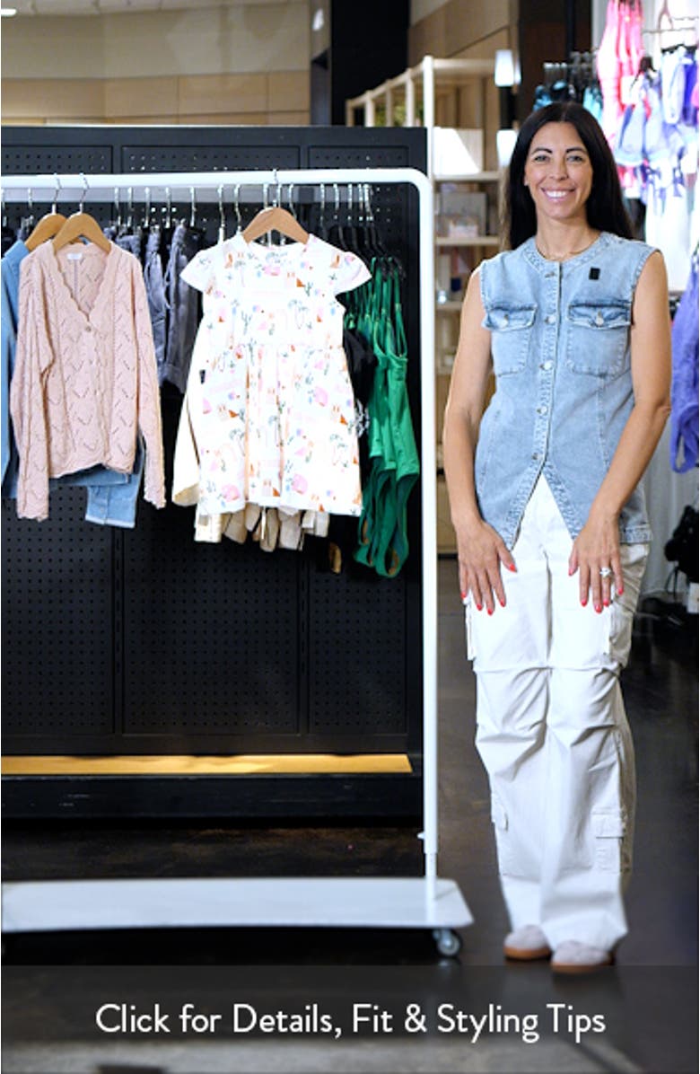 Kids' Mediterranean Print Cap Sleeve Cotton Dress, sales video thumbnail