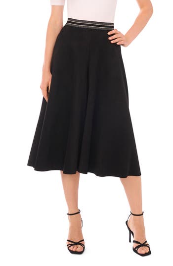 Halogen ® Faux Suede Wide Leg Culottes In Black