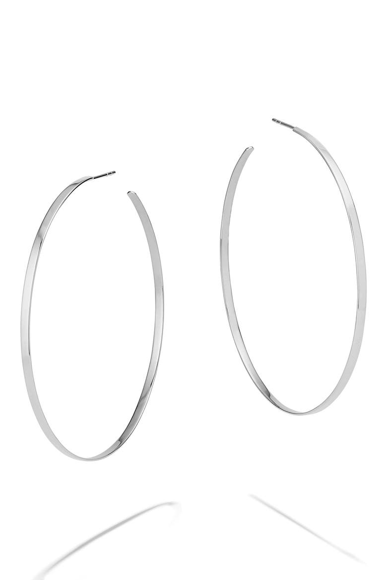 Sunrise 14K Gold Hoop Earrings, Main, color, WHITE GOLD