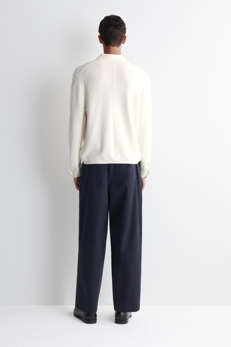 Cotton-Twill Relaxed-Fit Straight-Leg Pants, Alternate, color, NAVY