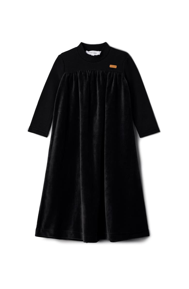 Charlotte & George Ribbed Top with Velour Bottom Robe, Main, color, Black