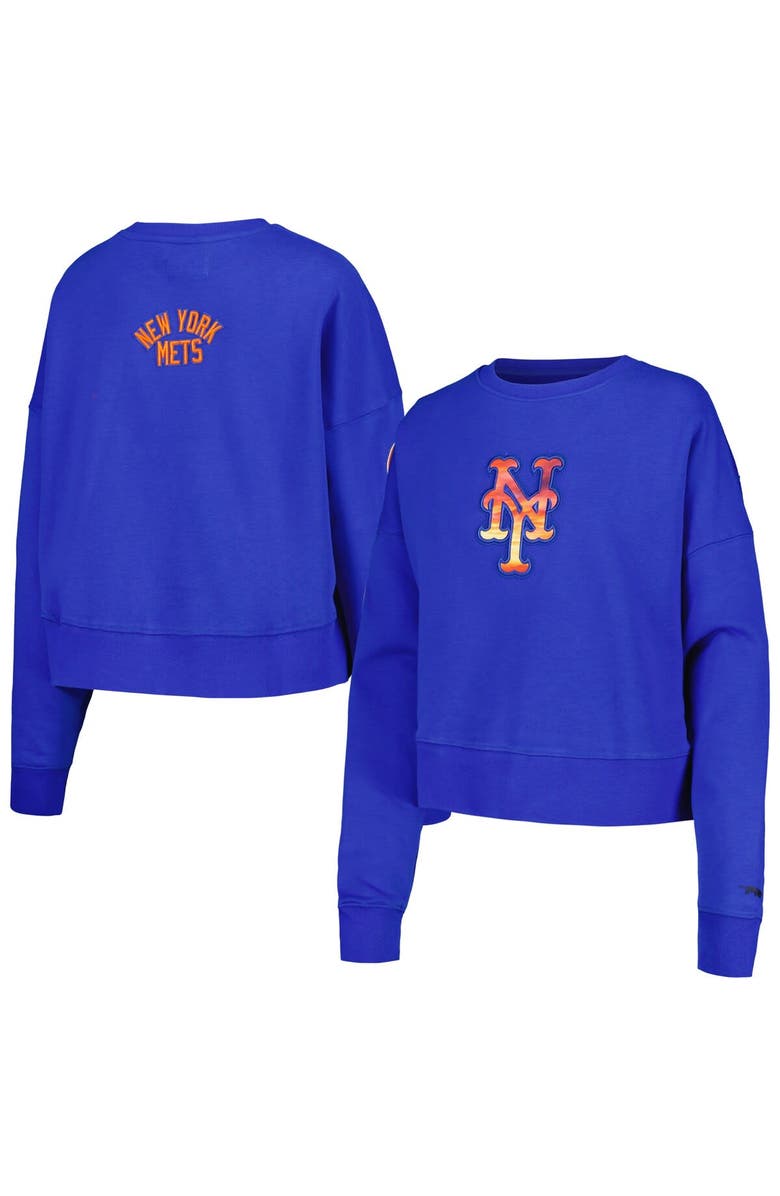 PRO STANDARD Women's Pro Standard Royal New York Mets Painted Sky Pullover Sweatshirt, Main, color, 