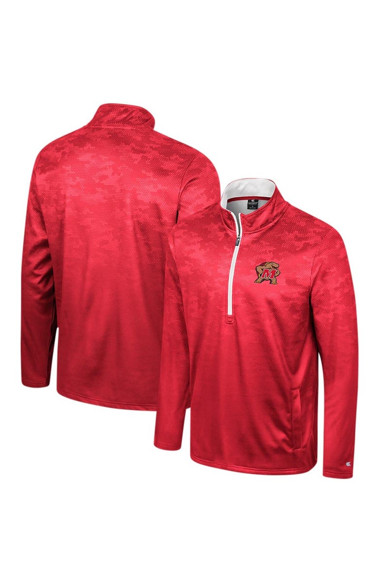 COLOSSEUM Men's Colosseum Red Maryland Terrapins The Machine Half-Zip Jacket, Main, color,