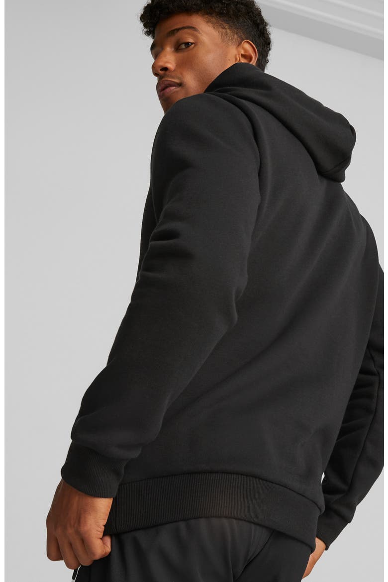 Essential Big Logo Fleece Hoodie, Alternate, color, COTTON BLACK