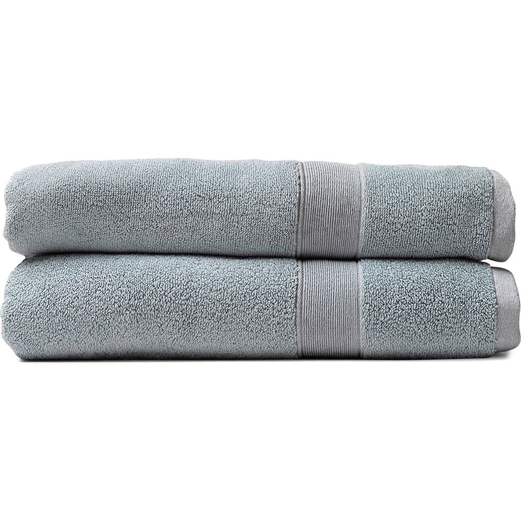 Cozy Earth Luxe Set Of 2 Bath Sheets In Blue
