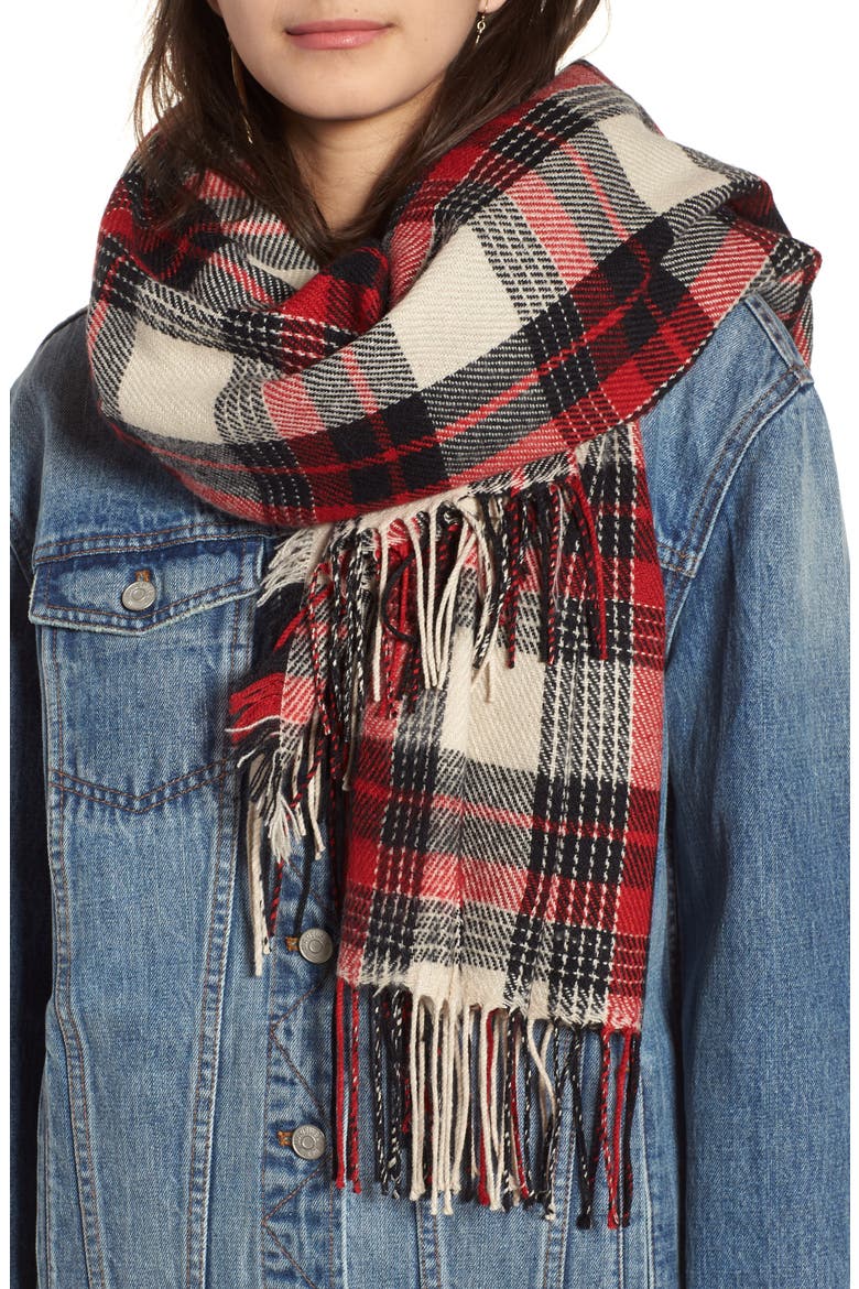 Plaid Scarf, Main, color, PEBBLE STONE