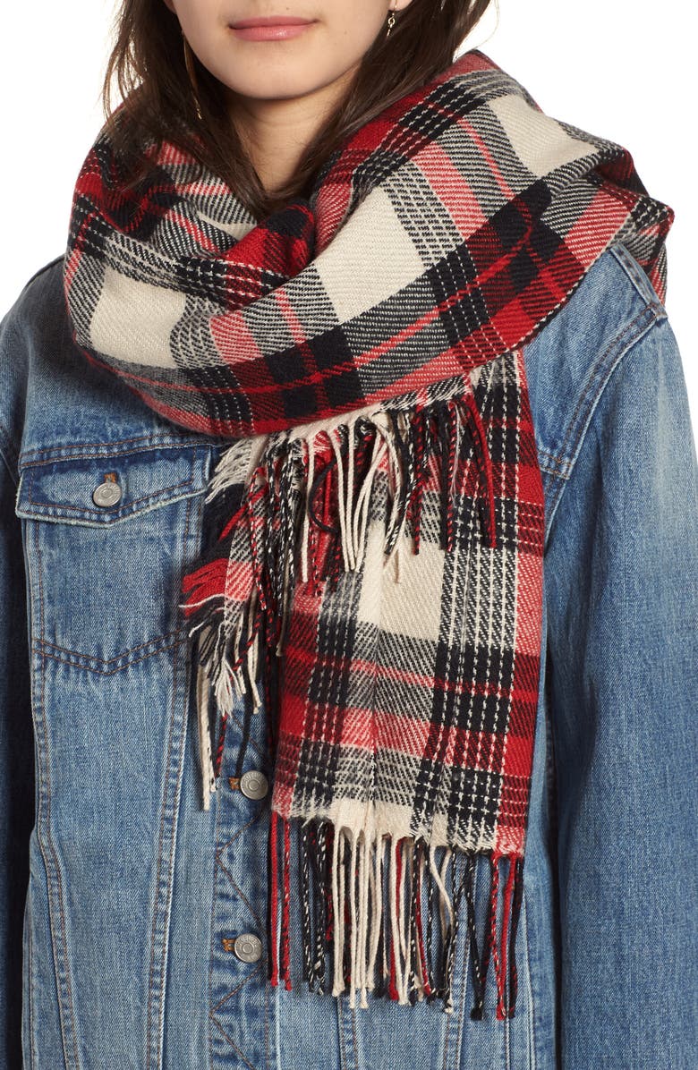Madewell Plaid Scarf, Main, color, 