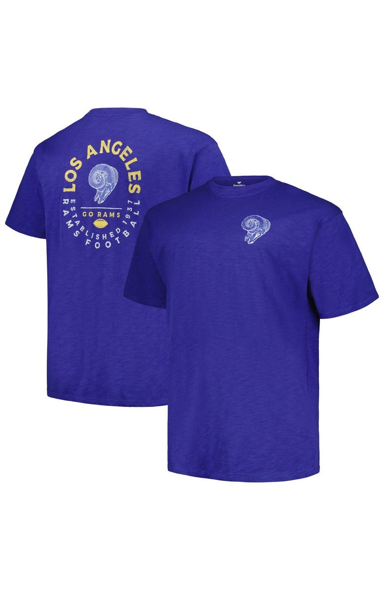 PROFILE Men's Profile Royal Los Angeles Rams Big & Tall Two-Hit Throwback T-Shirt, Main, color, 