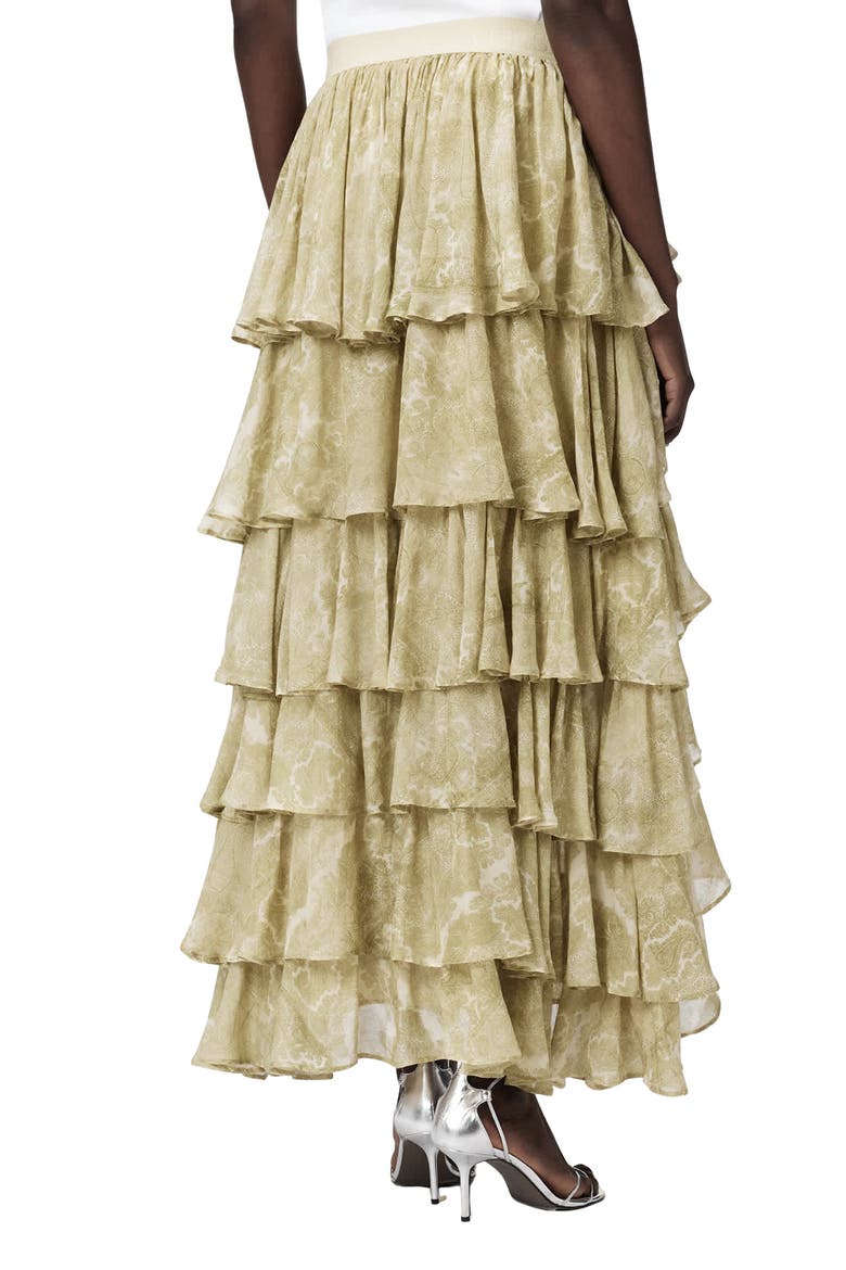 Cavarly High-Low Maxi Skirt, Alternate, color, JOANNE GOLD GREEN