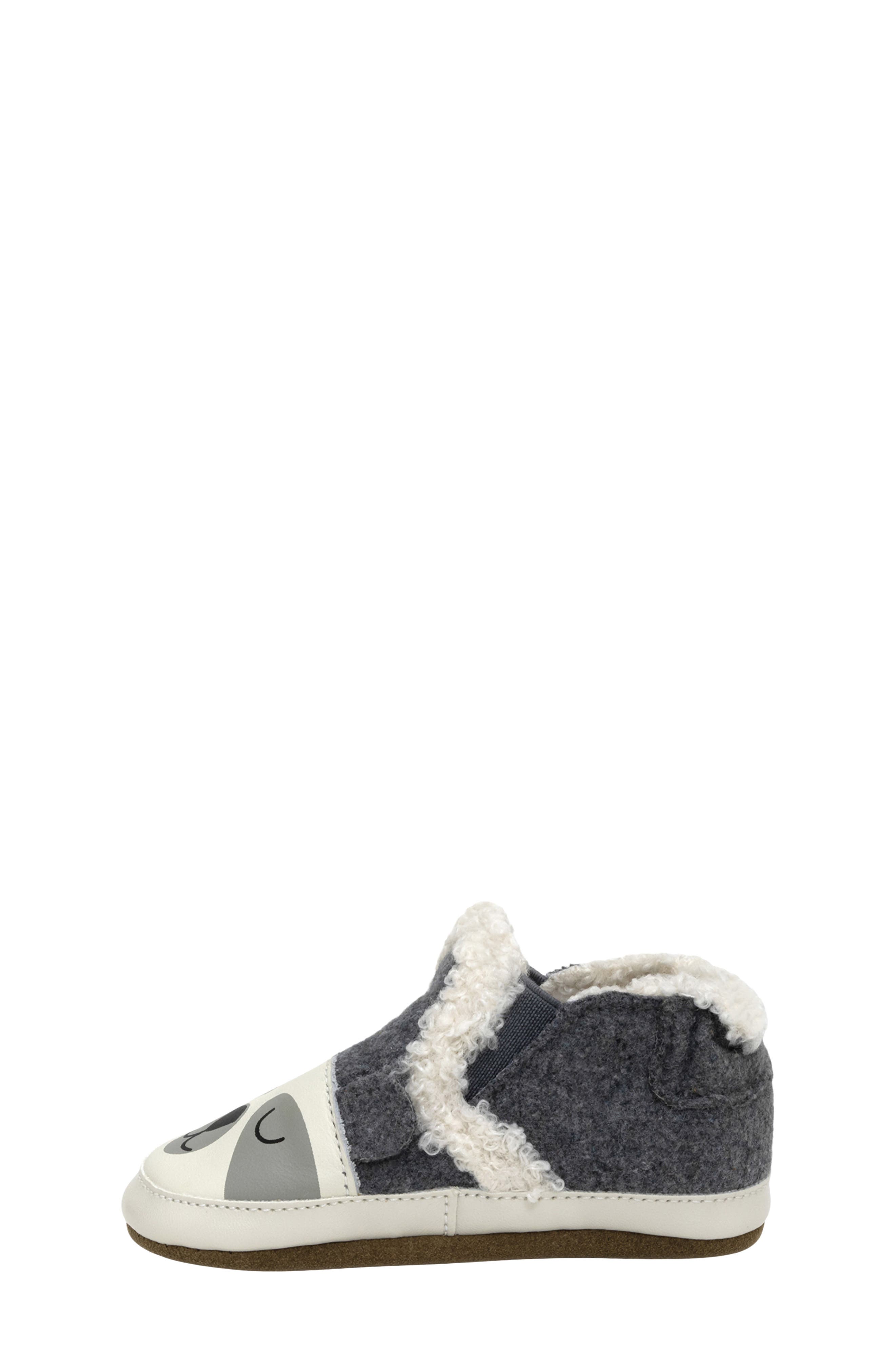Robeez<sup>®</sup> Sweet Panda Wool Crib Shoe, Alternate, color, Charcoal