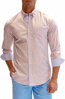 TailorByrd Heritage Stripe Print Long Sleeve Cotton Button-Down Shirt