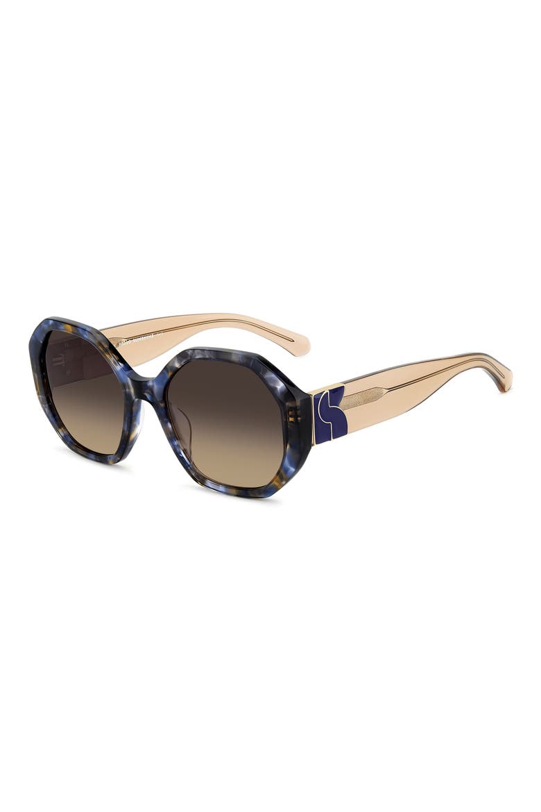 flynnie 54mm geometric sunglasses, Alternate, color, BLUE HAVANA/ GREY BROWN