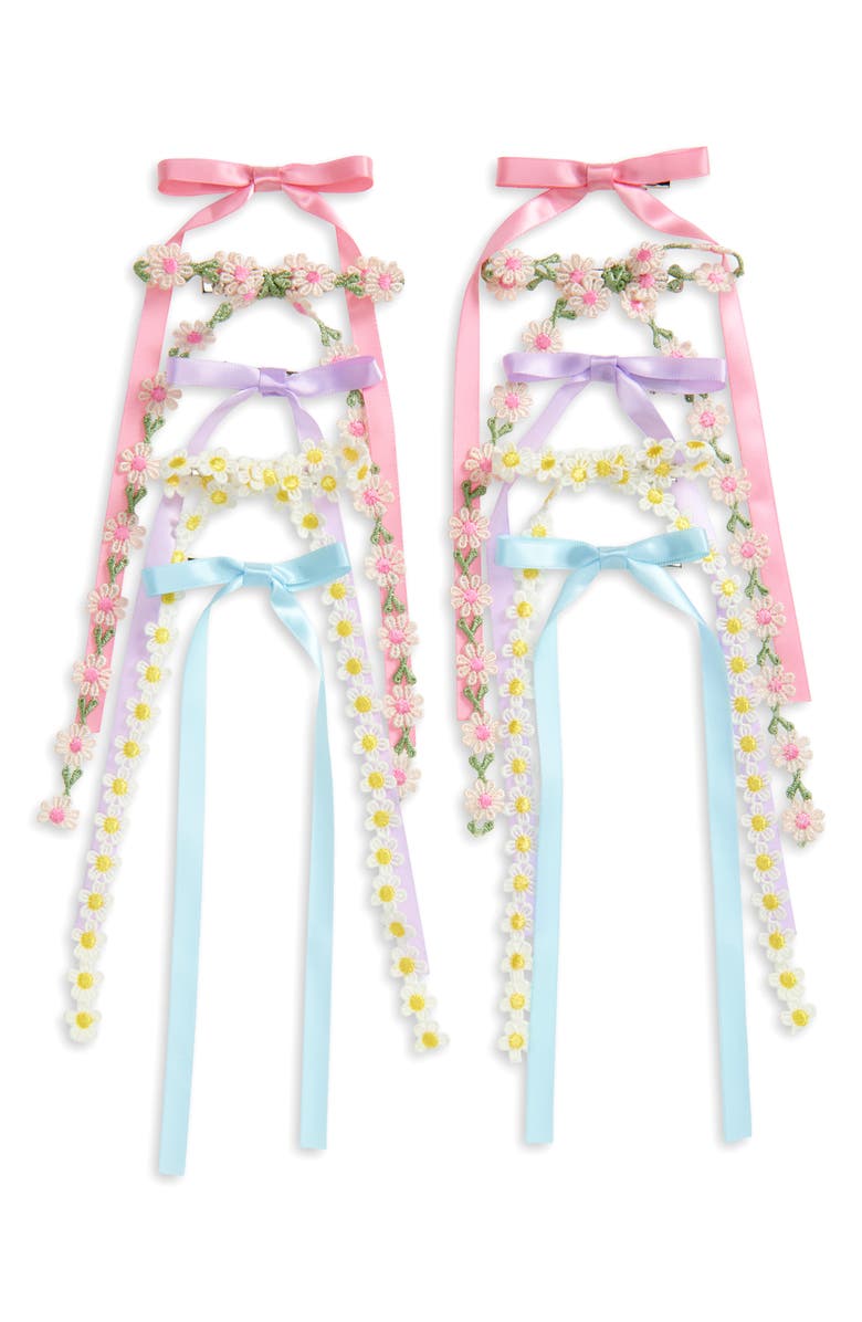 Capelli New York Kids' Assorted 8-Pack Bow Hair Clips, Main, color,