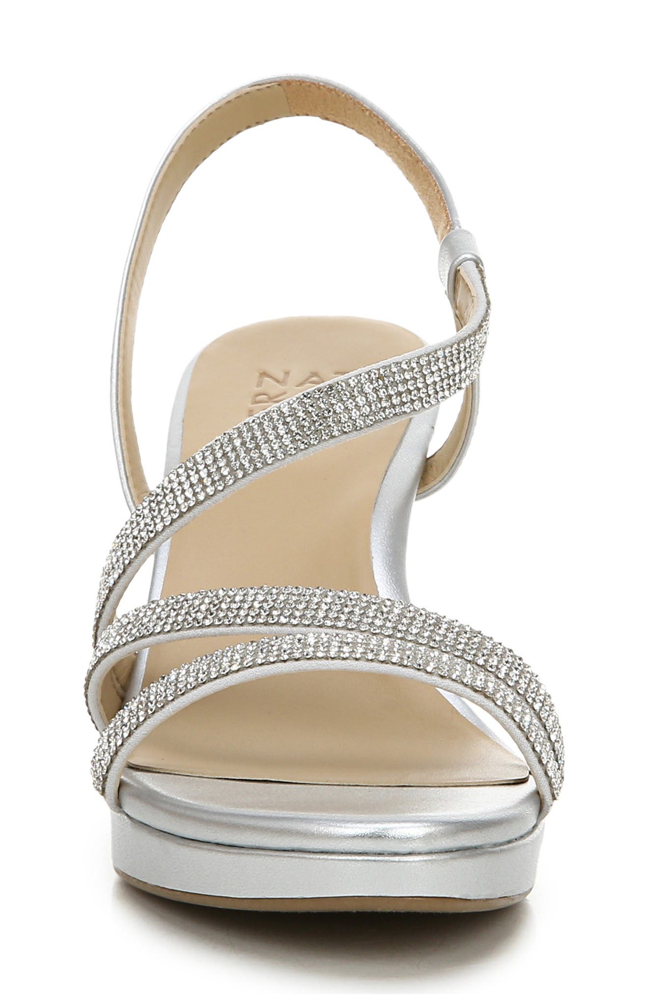 Naturalizer Brenta Slingback Sandal - Wide Width Available, Alternate, color, Silver